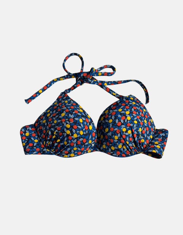 Vibrant Print Halter Bikini Top